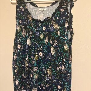 Maurices Floral Tank Top - Navy and Green